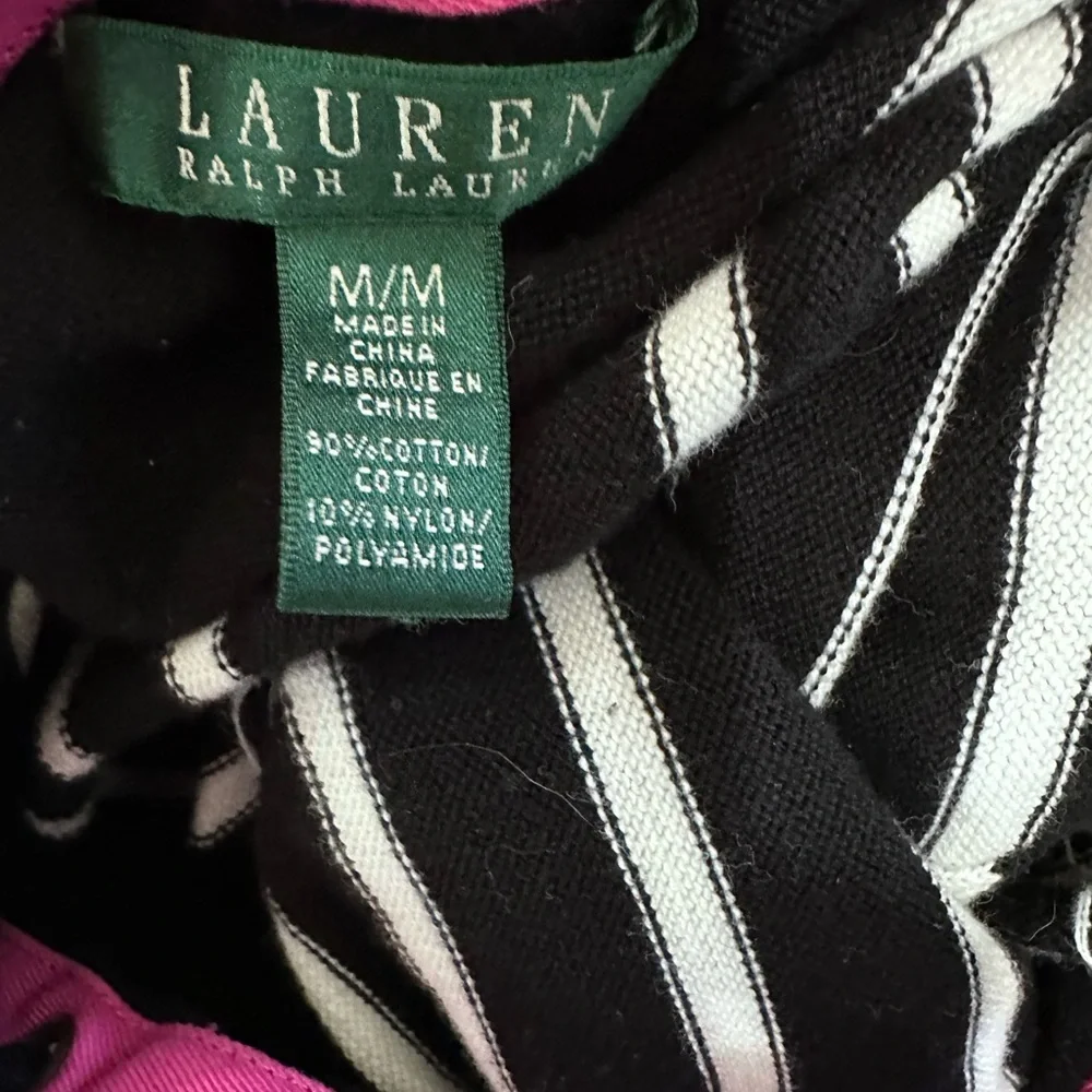 Lauren Ralph Lauren Black and White Striped Midi Dress - Picture 4 of 4